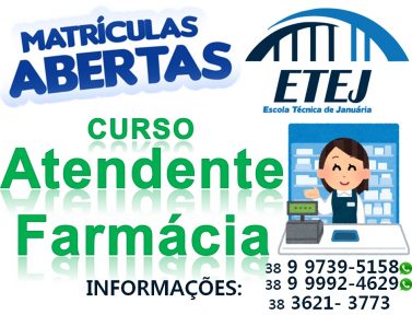 Matrícula Aberta para o 2° semestre – Curso de Atendente de Farmácia e Saúde Bucal